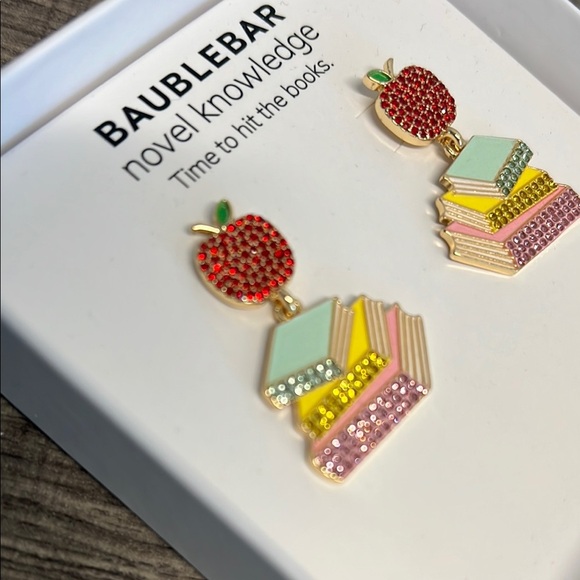 BaubleBar | Apple & Book Earrings  📚🍎 - Picture 3 of 5